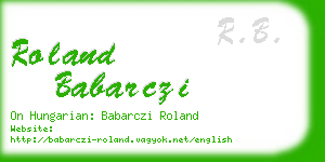 roland babarczi business card